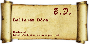 Ballabás Dóra névjegykártya