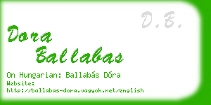 dora ballabas business card